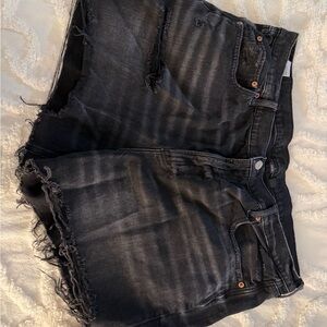 American Eagle Strigid Black Jean Shorts